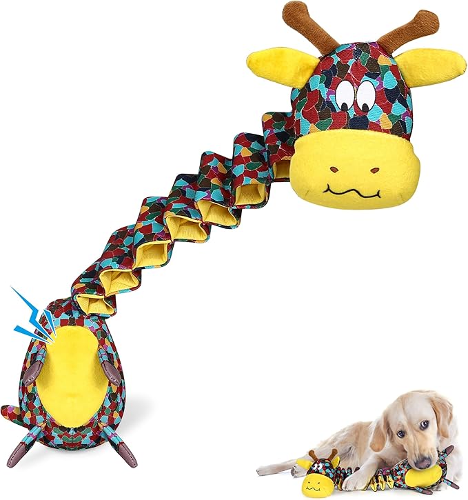 Large dog play toy with cotton fabric and crinkle paper
