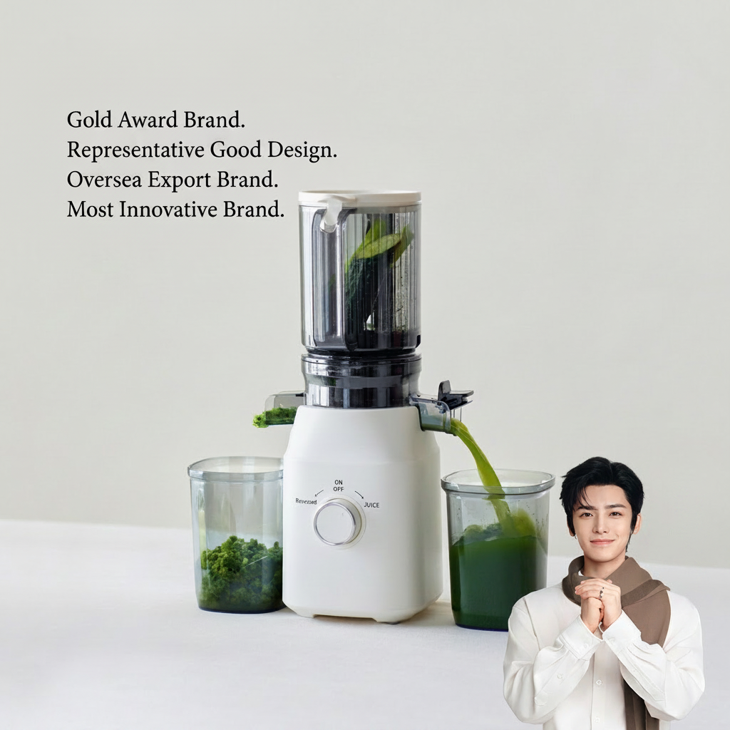 Large feed chute juicer machine for fruit and vegetable preparation