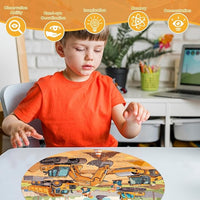Large floor puzzle pieces designed for children