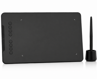 Large graphic drawing tablet with battery-free stylus pen