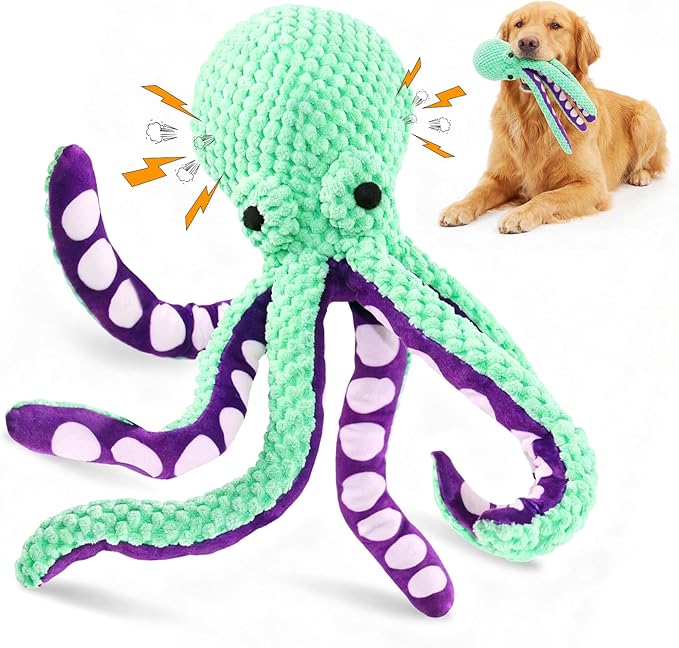 Large plush squeaky dog toy for regular pet play
