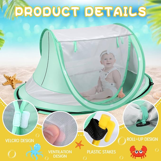 Large pop-up beach tent for babies with spacious interior