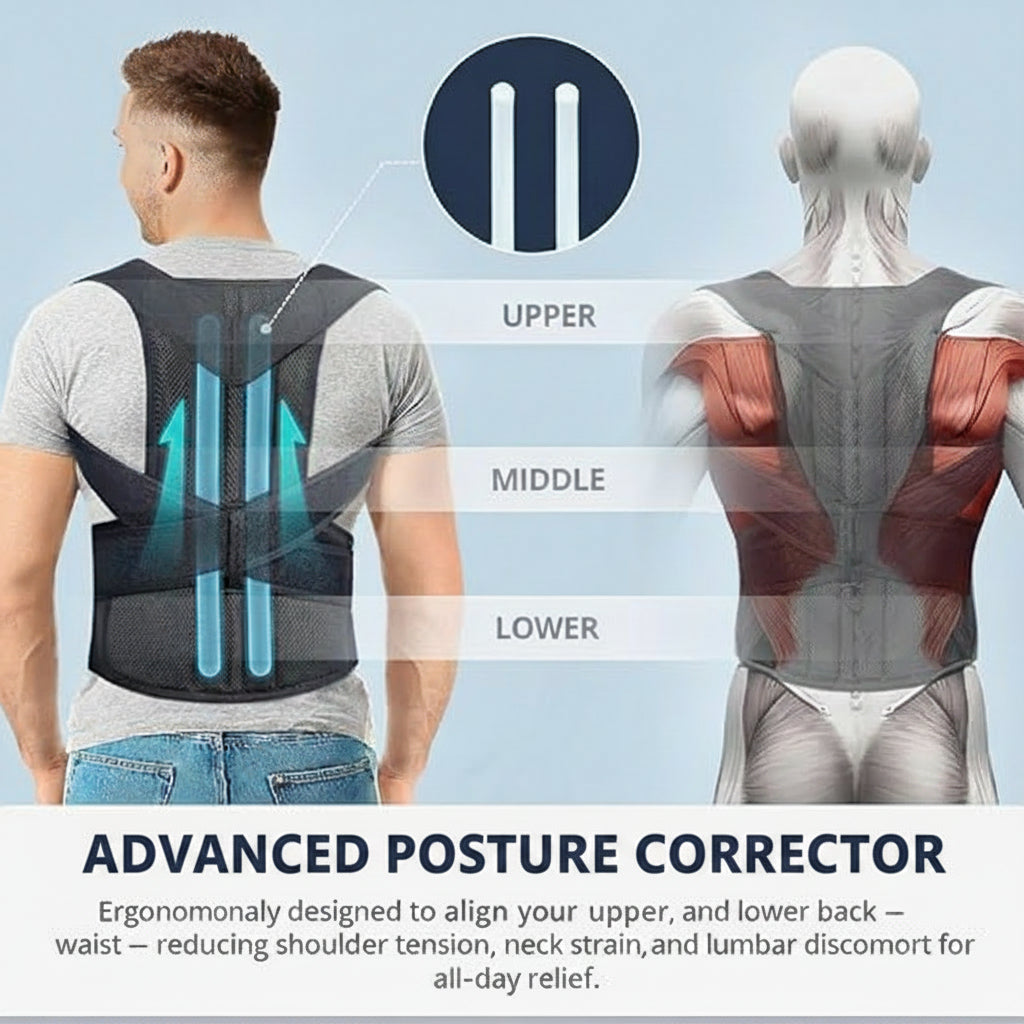 Back view showing adjustable straps on large posture corrector