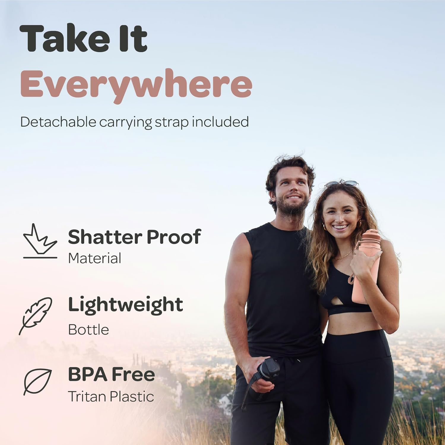 Large sports water bottle for fitness, outdoor, and daily use