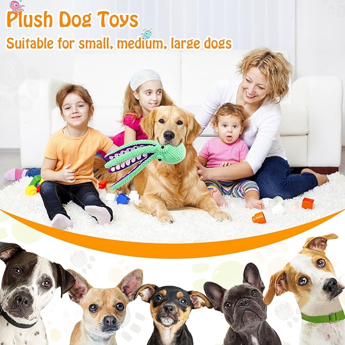 Large stuffed dog toy with plush fabric body
