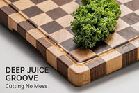 Large wooden chopping board measuring 17 by 12 inches