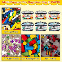Large clear toy storage bag zipped closed and ready for storage