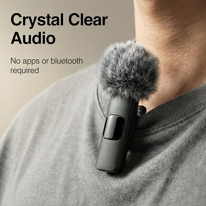 Side view showing mini clip-on design of the Lavalier Microphones