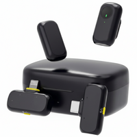 Front view of Wireless Lavalier Microphone with 2 Transmitters