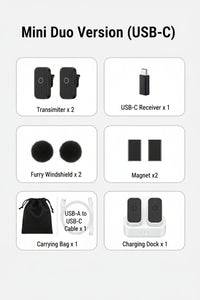 Package with Microphones, Receiver, and USB-C Cables