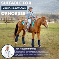 Lavender Purple Horse Fly Boots with Sturdy Support Strips for Reducing Stomping