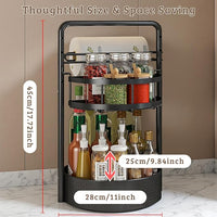 Two-tier Lazy Susan seasoning rack for kitchen