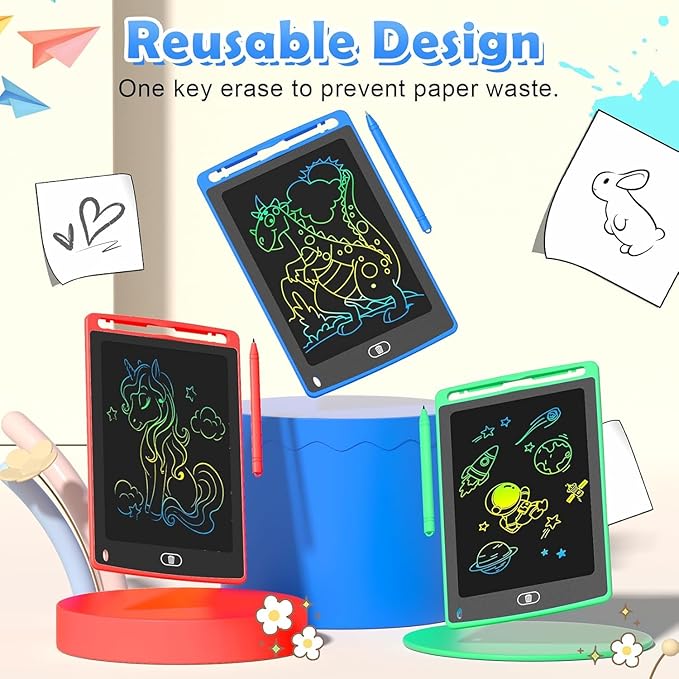 12 pack LCD writing tablets for kids with stylus pens