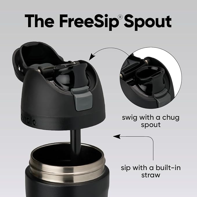 Leakproof sports water bottle with built-in straw and insulated body