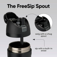 Leakproof sports water bottle with built-in straw and insulated body