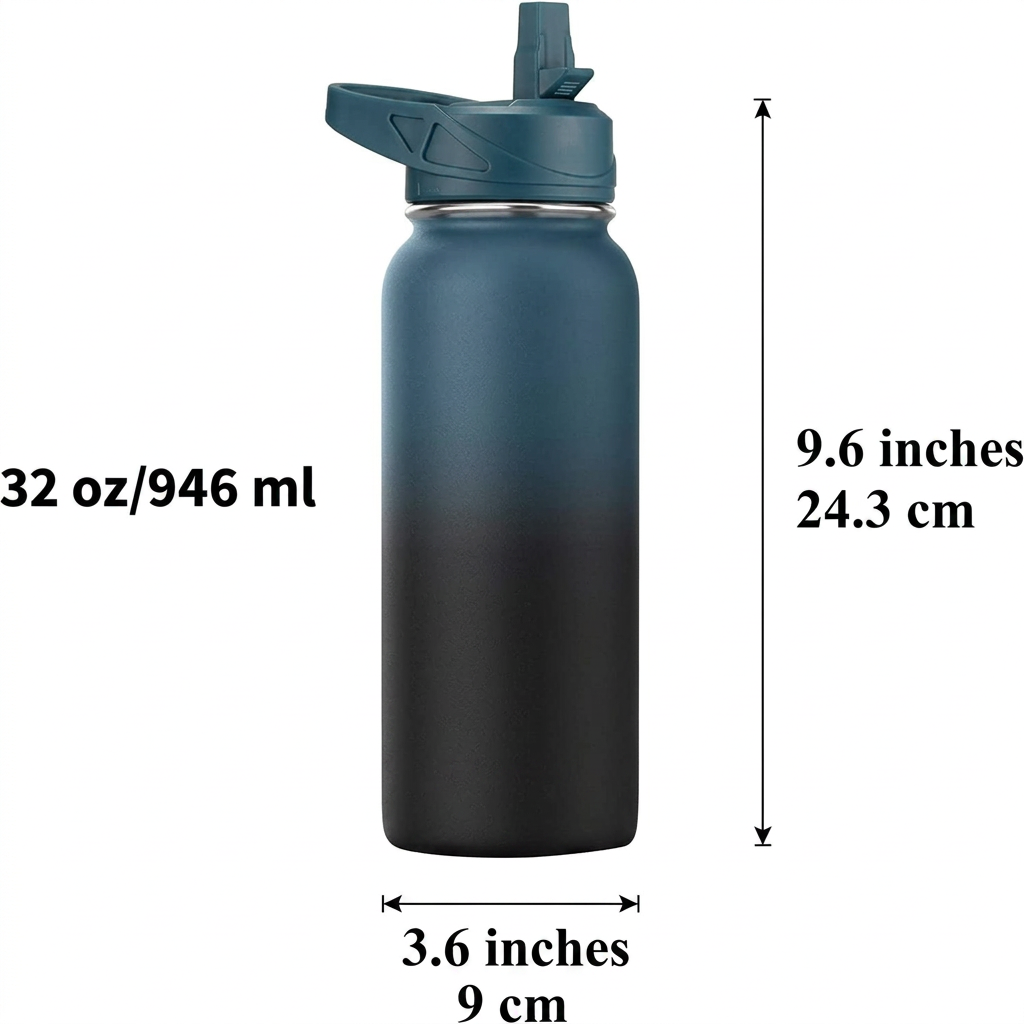 Leak proof sports water bottle for travel and outdoor activities