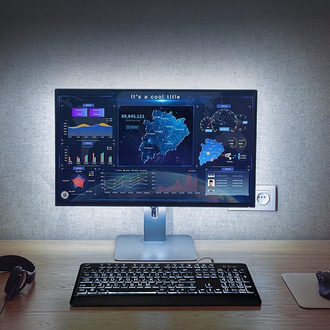 white LED backlit keyboard illumination