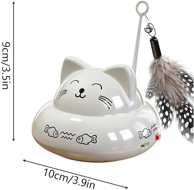 LED Cat Toy with Feather Wand and Colorful Light
