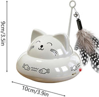 LED Cat Toy with Feather Wand and Colorful Light