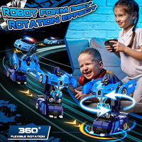 LED light remote control car transforming into robot