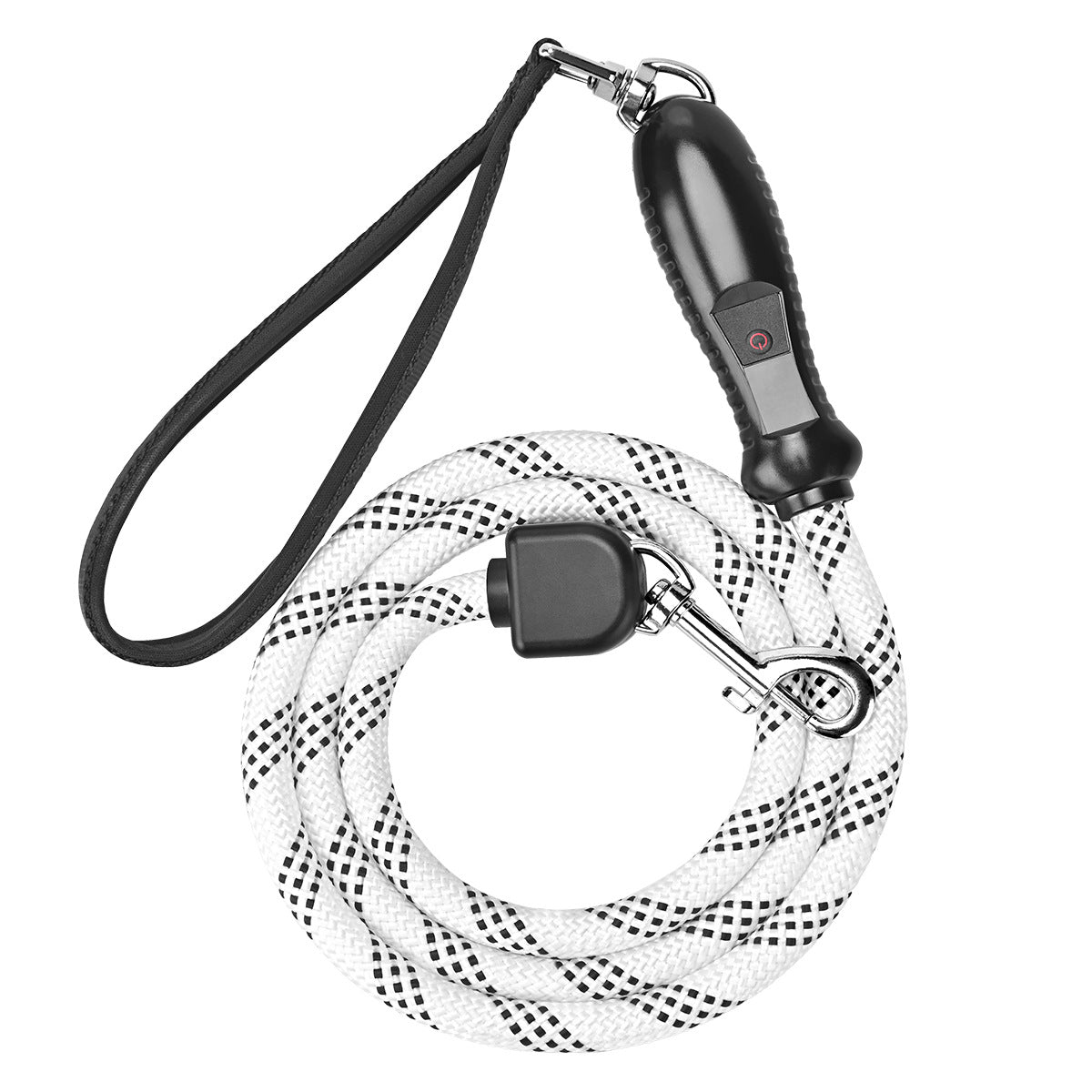 LED rechargeable dog leash with luminous design for evening walks