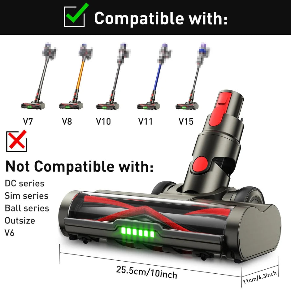Vacuum cleaner head with integrated LED lights