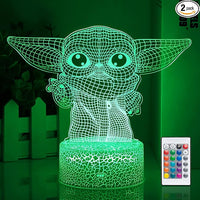 Remote control used with 3D LED night lamp for adjustable lighting