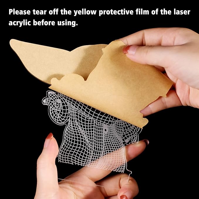 Packaged 3D LED night light with accessories and USB cable