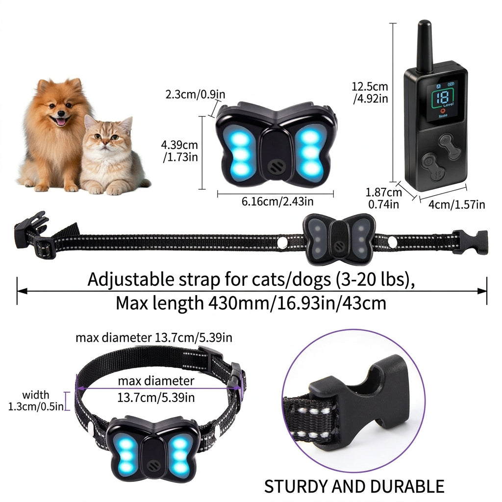 Light-up cat and dog collar with rechargeable design