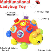 Light-up crawling toy for babies with interactive features