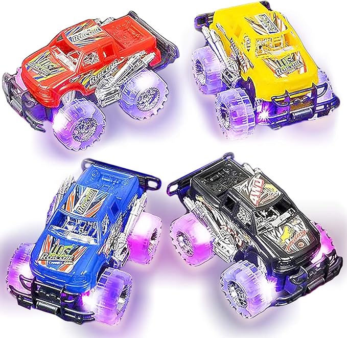 Light up monster truck toys for kids with glowing wheels