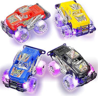Light up monster truck toys for kids with glowing wheels
