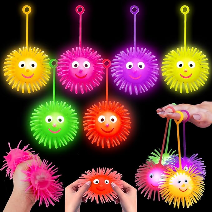 Light up puffer balls 24 pack LED sensory toys for kids