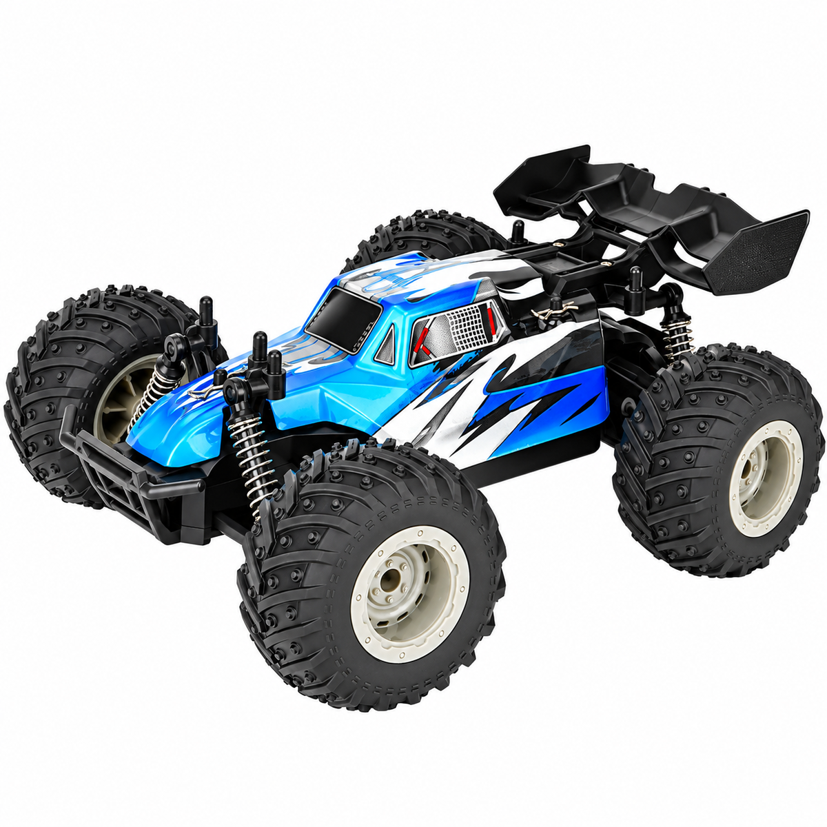 Light-up remote control truck displaying its built-in lighting effects.