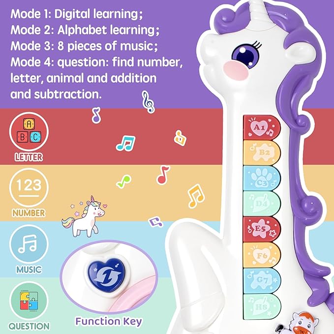 Light up unicorn musical toy for toddlers educational toy with sound and lights
