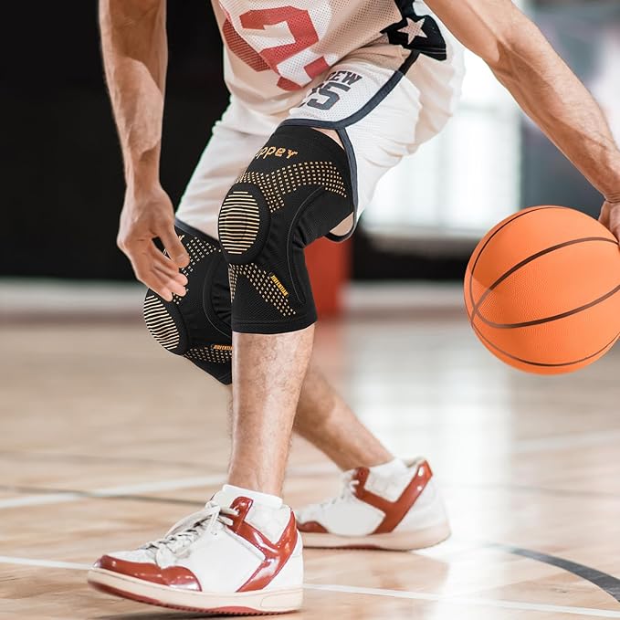 Slip-on knee sleeves for walking and gym sessions