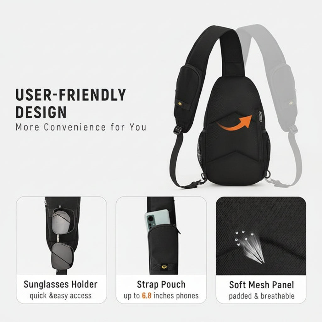 Lightweight everyday sling bag for small personal items