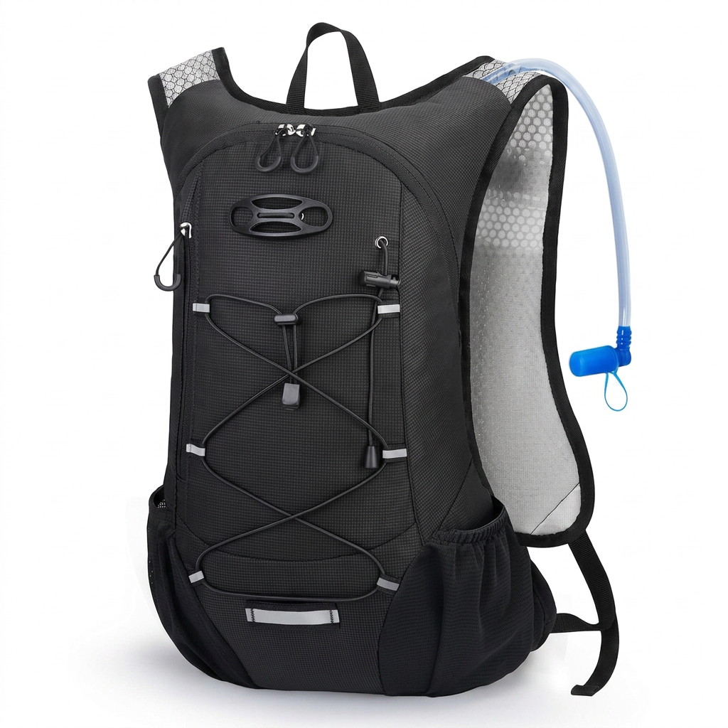 Lightweight hydration backpack with 2L water bladder for running and hiking