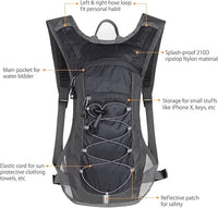 Lightweight hydration backpack for outdoor sports camping and adventure travel