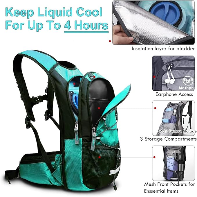 Lightweight hydration pack for cycling camping and outdoor adventure activities