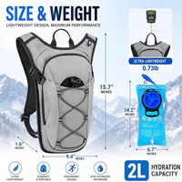 Lightweight hydration pack for cycling running and fitness activities