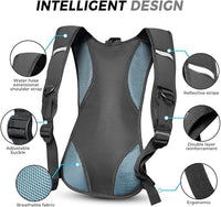 Lightweight hydration pack for men women and kids with adjustable ergonomic straps