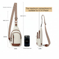 Leather sling bag with adjustable shoulder strap for comfortable fit