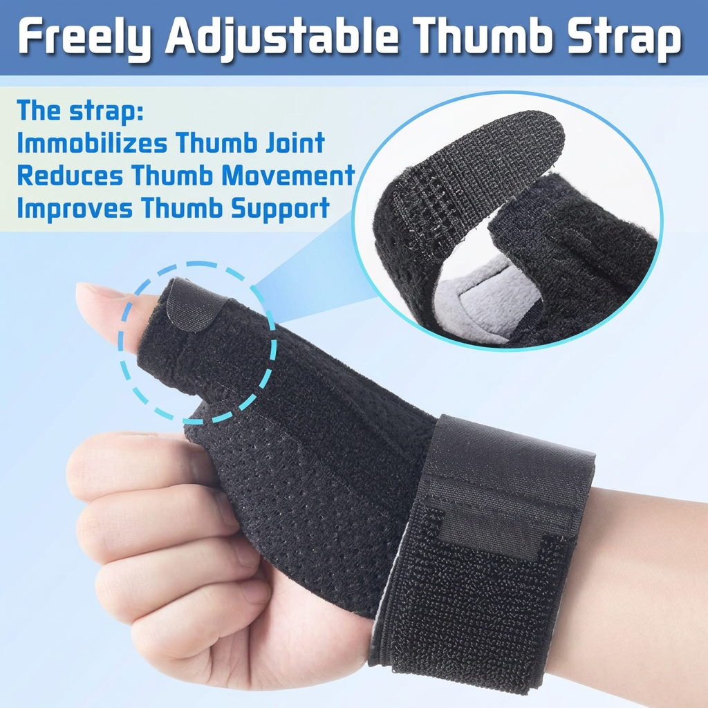 Lightweight breathable thumb and wrist brace for daily support and recovery