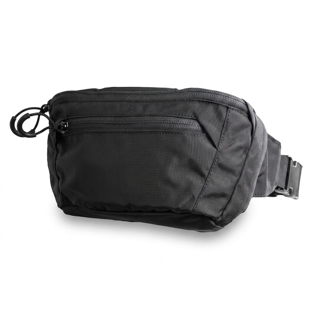 Lightweight waist bag with zipper pockets for travel outdoor activities and daily use