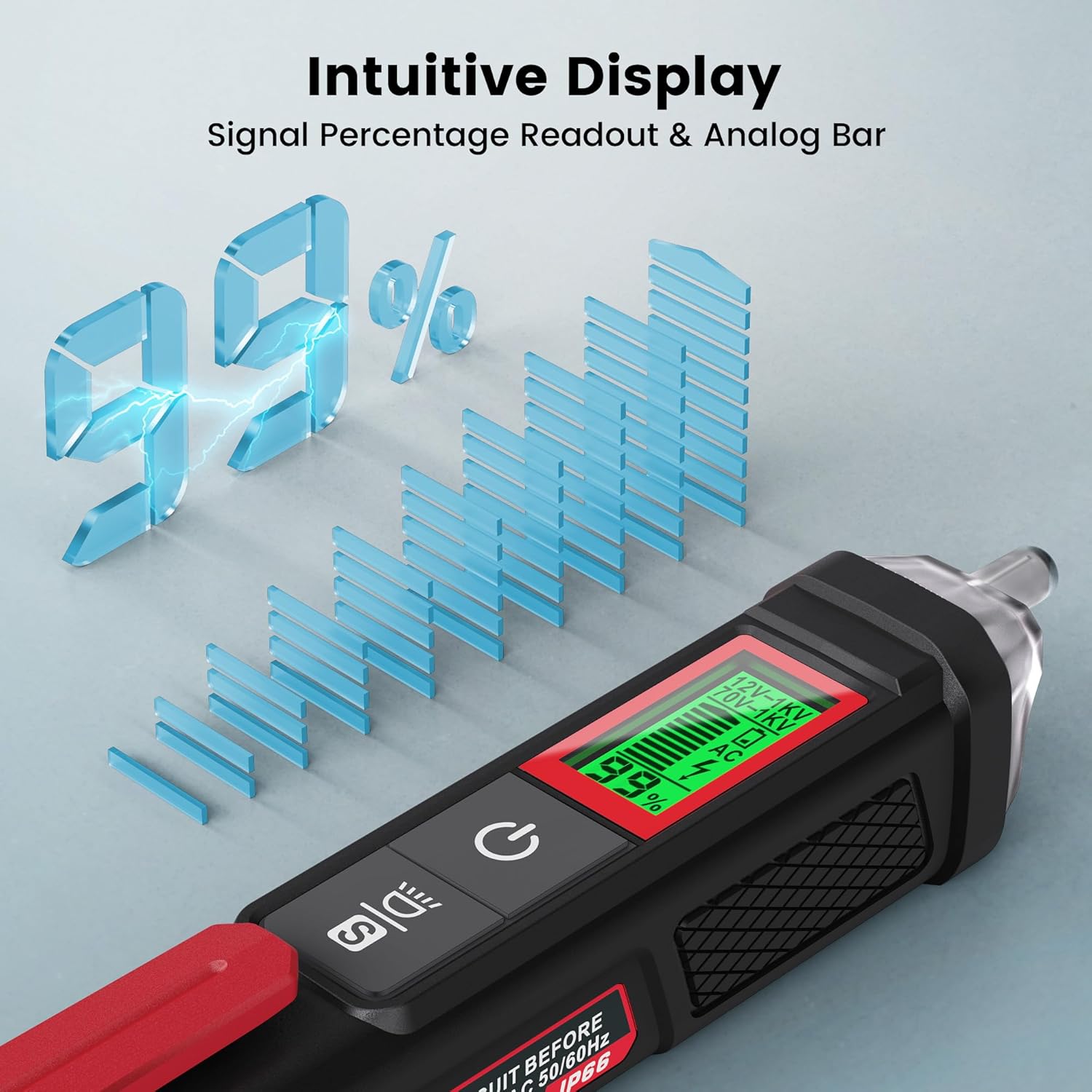 Live wire detector pen with buzzer alarm and LED indicator