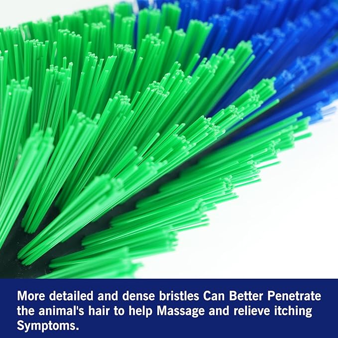 Livestock brush with screws for wall placement