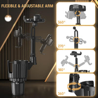 Long arm phone holder car mount for better viewing