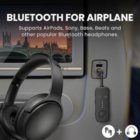 Long battery Bluetooth audio transmitter for flights and TV