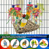 Lovebird Parakeet Swing Toy Natural Grass Climbing Mat
